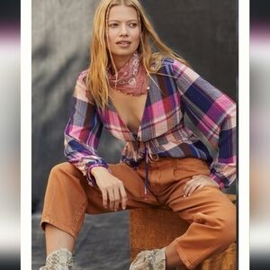 Pilcro Multicolor Plaid Button Down Shirt